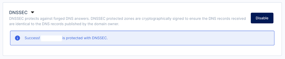 Setup DNSSEC Success